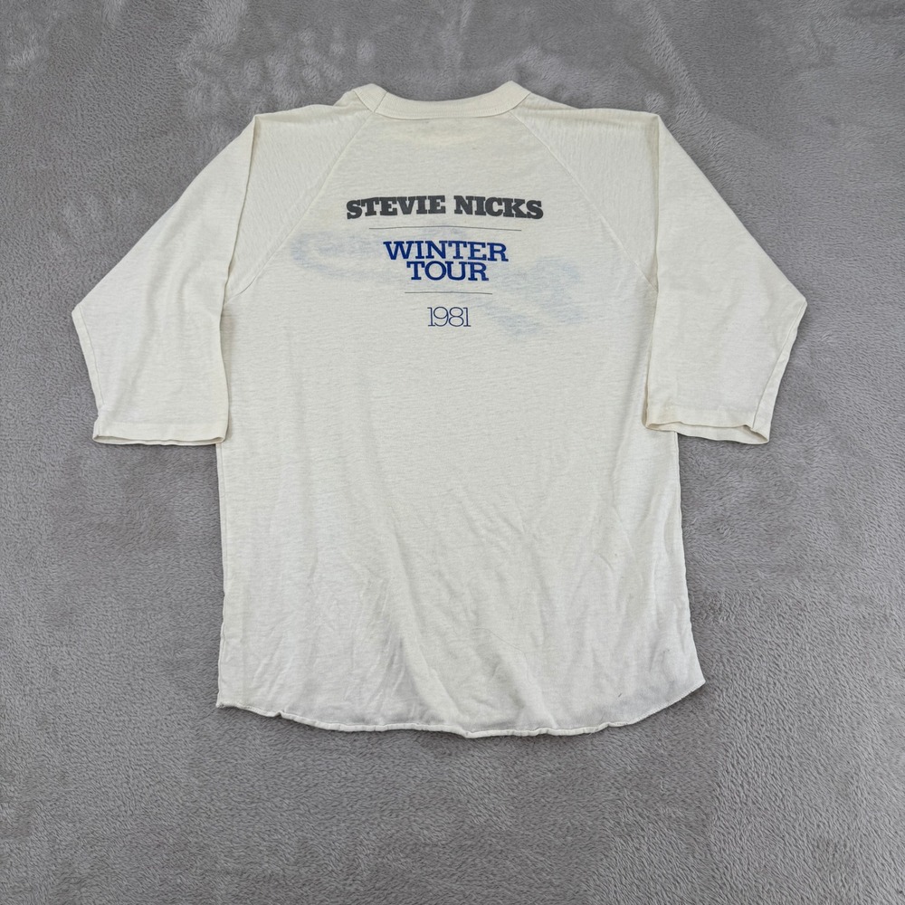 Vintage 80s Bella Donna Album 1981 Stevie Nicks Winter Tour Shirt Mens S White - Picture 2 of 8